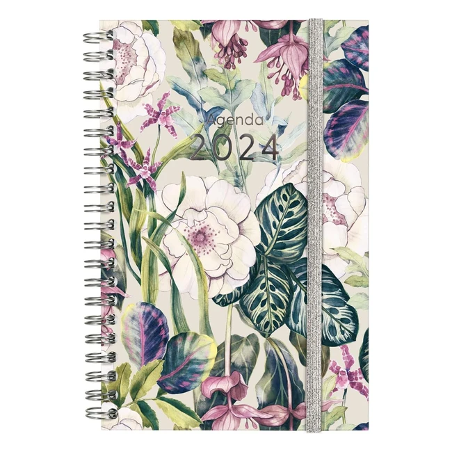 Agenda Finocam 2024 Espiral You Semana Vista Horizontal Enero-Diciembre 12 Meses Poppy