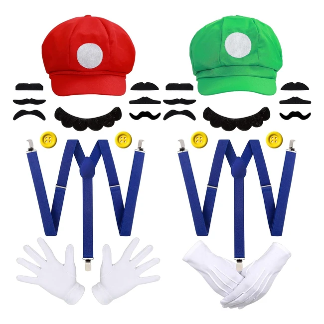 Cappello Mario Luigi Bros - Accessori per Costume Carnevale Halloween - Bambino Uomo Donna