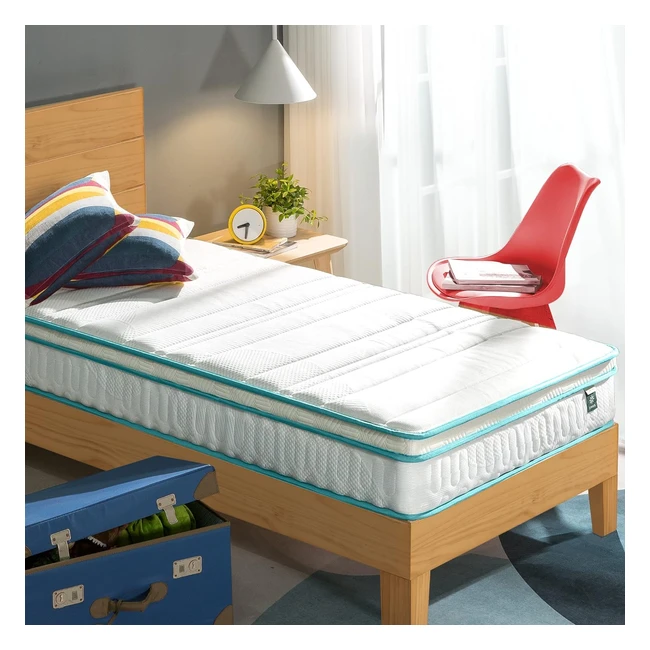 Zinus Memory Foam Spring Hybrid Mattress - Euro Top Innerspring - Green Tea Infused Foam - Single - Height 20cm