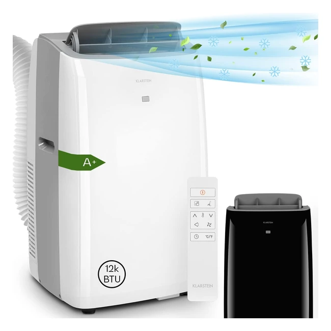 Climatiseur Mobile Silencieux Klarstein 3 en 1 - Mode Nuit, Déshumidificateur, Ventilateur - Faible Conso - 12000 BTU