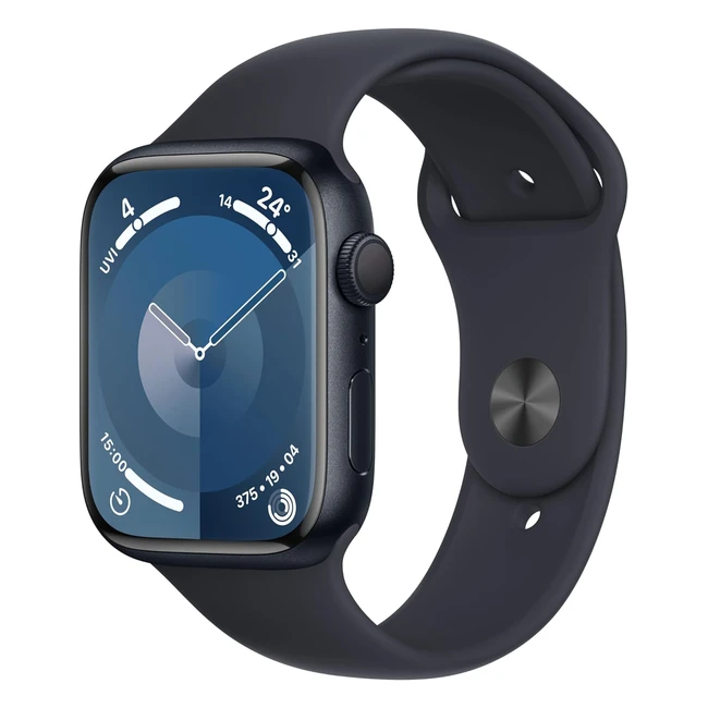 Apple Watch Series 9 GPS 45mm Smartwatch - Midnight Aluminum Case, Sport Band - ML Fitness Tracker, Blood Oxygen, ECG Apps, Always-On Retina Display