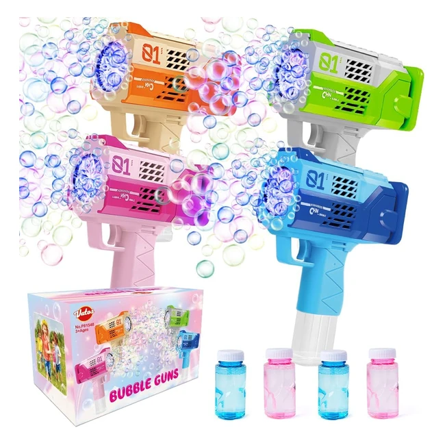 Pistola de Burbujas Vatos 4 Pack | Luces y Soluciones Incluidas