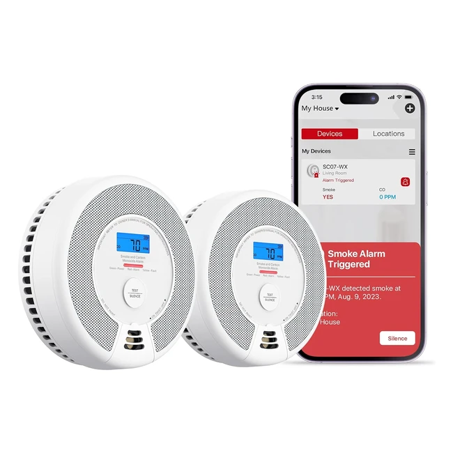 Rilevatore di fumo e monossido di carbonio Xsense WiFi SC07WX 2pack