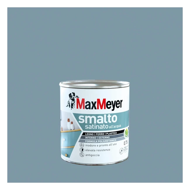 Smalto all'acqua poliuretanico satinato MaxMeyer, 0.75L - Denim
