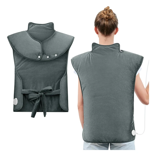 Manta Eléctrica Mowend 94x61 cm - Almohadilla Térmica Grande con 6 Configuraciones de Calor y Apagado Automático