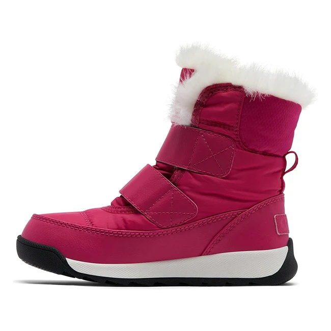 SOREL Whitney 2 Strap Wasserdichte Winterstiefel für Kinder - Rot/Cactus Pink x Schwarz - Größe 30 EU