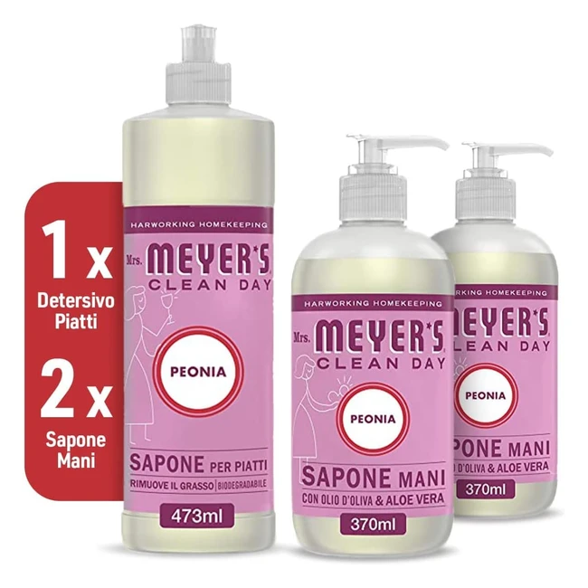 Detersivo piatti Mrs. Meyer's Clean Day 1 - Sapone liquido mani fragranza peonia