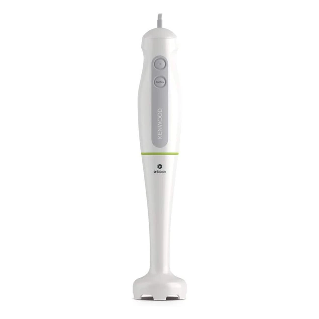 Kenwood Hand Blender 600W HDP100WG - One Speed Mixer with Turbo, Anti-Splash - White