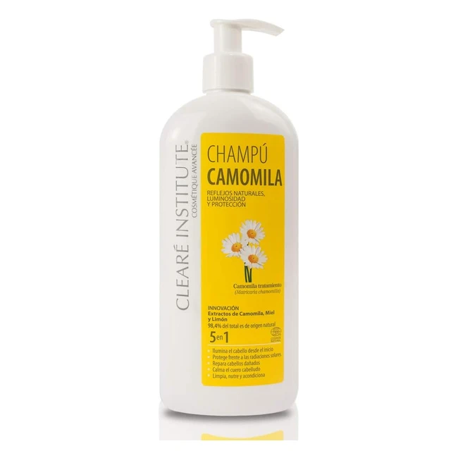 Shampoo Clear Institute alla Camomilla Naturale - Senza Solfati, Parabeni e Siliconi - Schiarente Riflessi Dorati - 98 Ingredienti Naturali - 400 ml