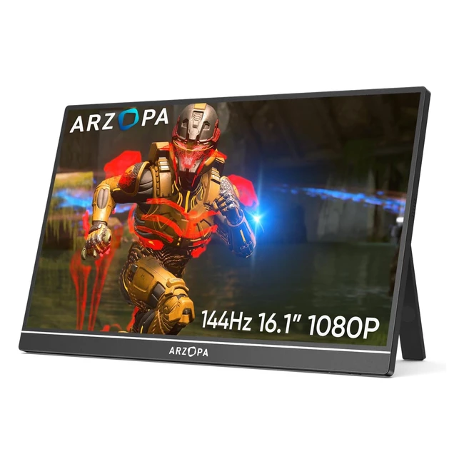 Arzopa 161 144Hz Portable Monitor 1920x1080 FHD IPS with Single Rod Support HDMI/Type-C/USB-C - Eye Protection Gaming Screen