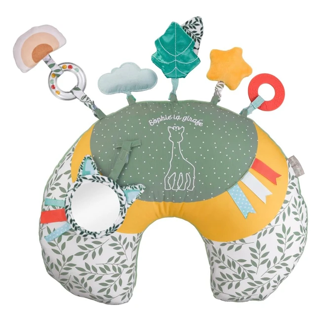 Sophie la Girafe - Coussin d'activités Cosy Play pour bébé - Réversible - Face détente et face éveil - Jouet premier âge