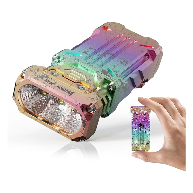 Wuben X2 Lampe Torche LED Mini Lampe de Poche Rechargeable USB C 2500 Lumens 6 Modes IP68 Étanche