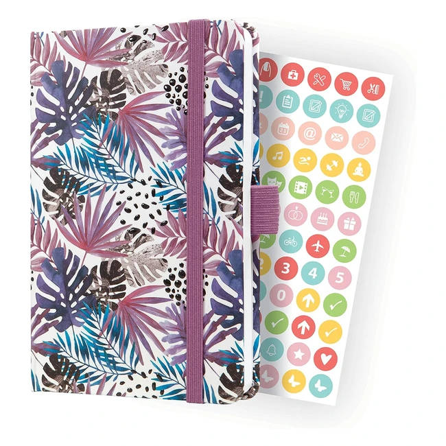 Agenda Semanal Sigel J4354 Jolie 2024 - Violet Jungle Fever - Tapa Dura - 174 Páginas