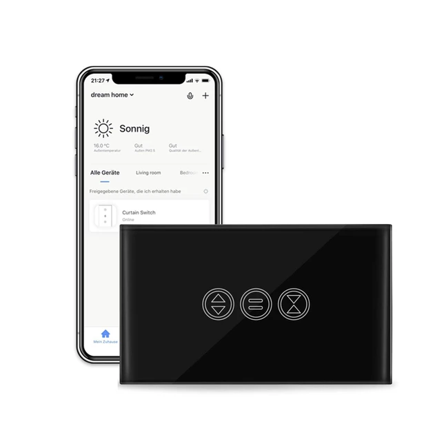 Interruttore Tapparelle WiFi Nero Loratap - Controllo Vocale con Alexa e Google Home