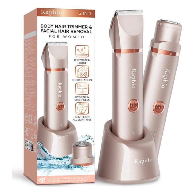 Rasoio Elettrico Donna Inguine 2 in 1 Impermeabile IPX7 - Rimozione Peli Bikini, Ascelle, Gambe, Braccia e Viso