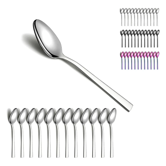 Cuillère à soupe argentée Berglander 12 pièces en acier inoxydable - Adaptée à la vie quotidienne