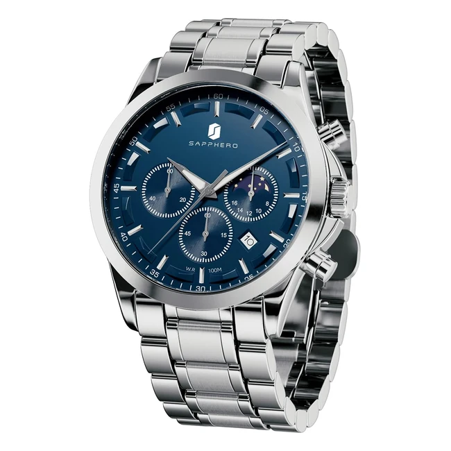 Reloj Sapphero para Hombre - Cronógrafo 100m Impermeable - Moda y Elegancia