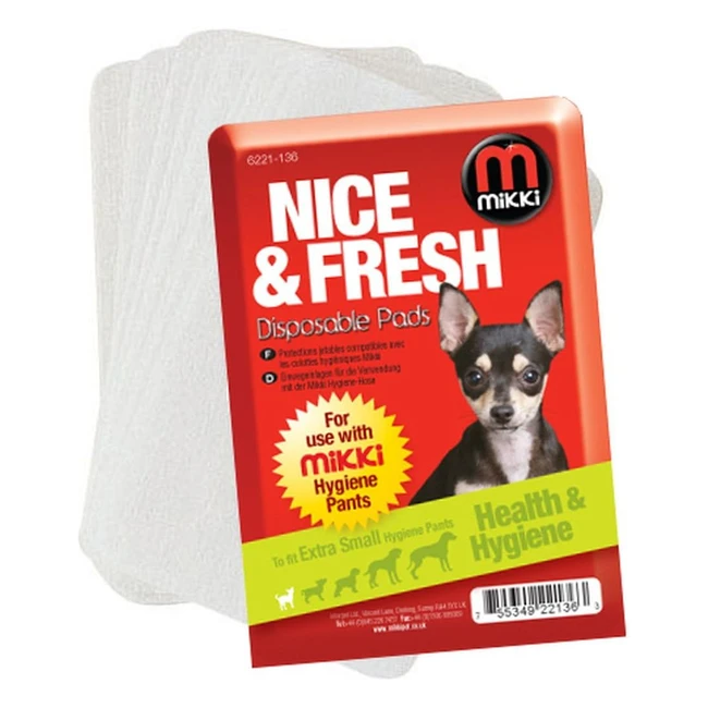 Mikki Dog Hygiene Disposable Period Pads - Sml/Med 10 Pack - Protects Furniture & Carpets
