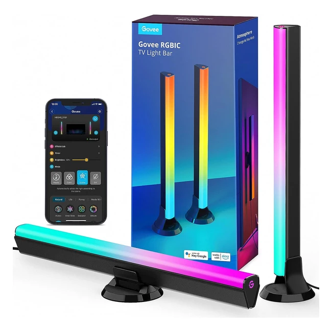 Govee Barre LED RGBIC Double Perles Lumineuses 38cm Rétroéclairage TV WiFi Alexa Google Assistant
