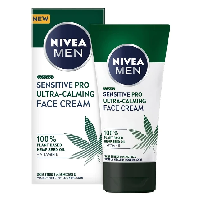Nivea Men Sensitive Pro Ultracalming Crema Idratante 75ml - Vegan con Olio di Semi di Canapa e Vitamina E - Assorbimento Rapido