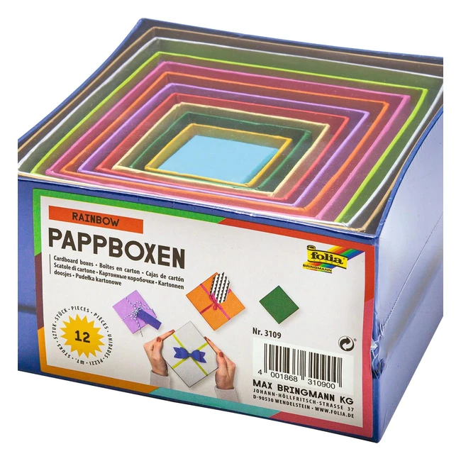 Folia Bringmann - Cajas de Cartón para Regalo (12 piezas) - Diferentes Tamaños y Colores