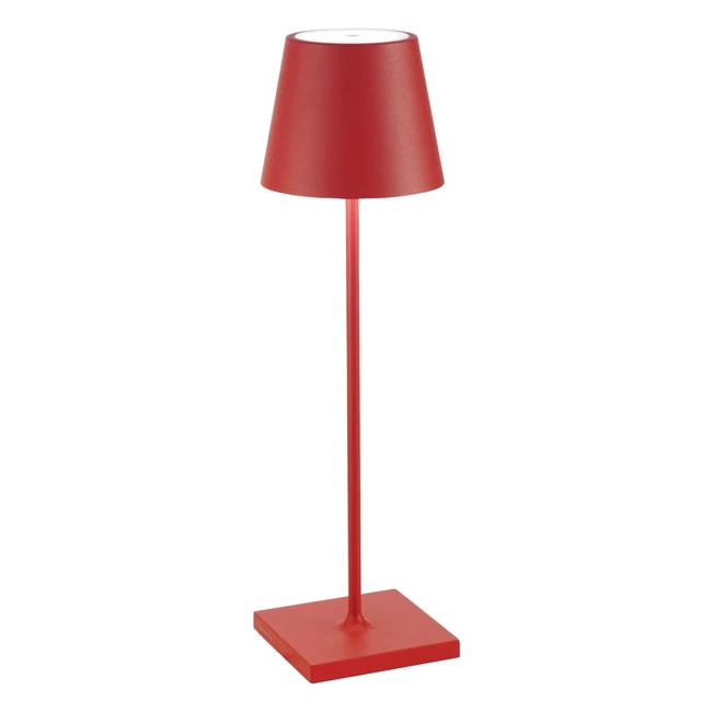 Lampada da tavolo senza fili Poldina Pro - Zafferano - Ricaricabile - Dimmer Touch - Rosso