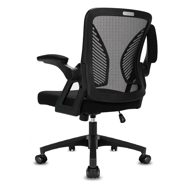 Durrafy Office Chair - Ergonomic Desk Chair with 90° Folding Armrests - Mesh Chair with Butterfly Support - Load Capacity 102kg