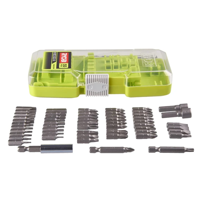 Coffret Cristal Ryobi 55 Accessoires Vissage Boulonnage | Embouts PH PZ TX HEX SL SQ