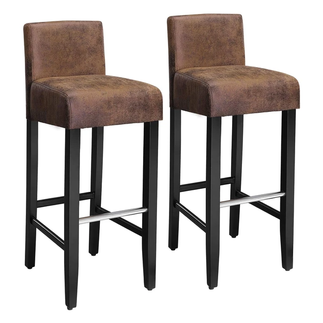 Taburetes de Bar Acolchados Songmics LDC32BR - Set de 2 - Altura 76cm - Marrón y Negro