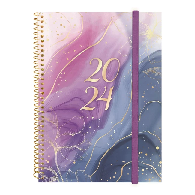 Finocam Agenda Design Collection 2024 - Layout Settimanale Orizzontale - 12 Mesi - Goldy Internazionale