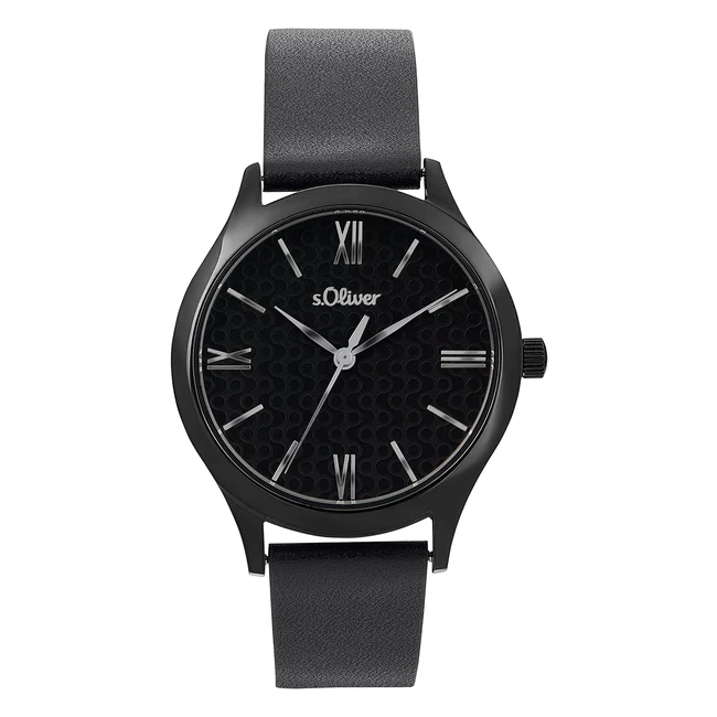 s.Oliver Damen Armbanduhr Quarzuhr mit Lederarmband, wasserdicht - Referenznummer: XYZ