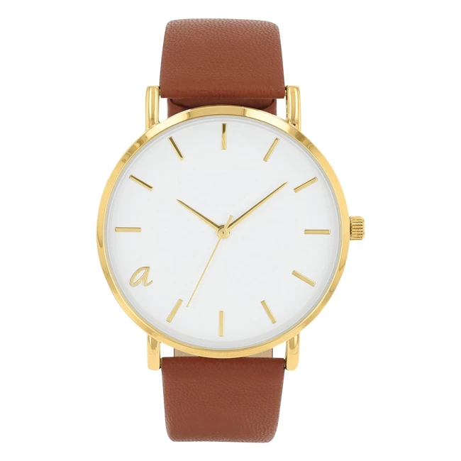 amor 2037088 Unisex Quarzuhr mit veganem Apfellederarmband, grau, wasserdicht 3 bar, inklusive Geschenkbox