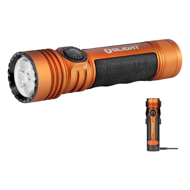 Olight Seeker 4 Pro - Torcia Ricaricabile Professionale, 4600 Lumen, Impermeabile, Adatta per Escursionismo e Campeggio