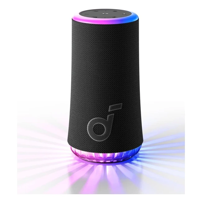 Soundcore Glow Mobile Lautsprecher 30W 360° Allround Sound Lichteffekte 18 Stunden Wiedergabe EQ Light Show IP67 Wasserdicht Staubdicht