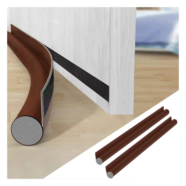 Paraspifferi Sottoporta Aiqinu 2 Pcs - Guarnizione Porta - Riduzione Rumore - Mantenimento Caldo - Freddo Fuori - 96cm x 8cm - Marrone
