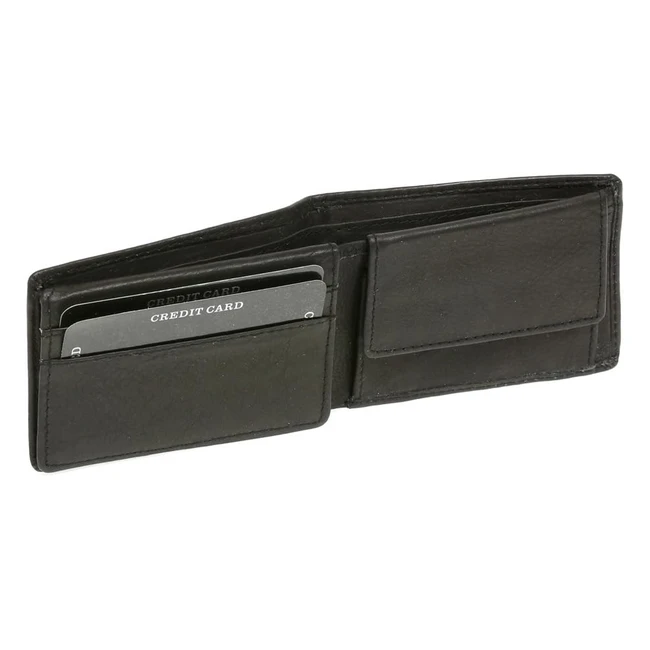 Cartera pequeña de piel auténtica para señoras - Negro (Ref. 12345) - ¡Ideal para llevar en el bolsillo!