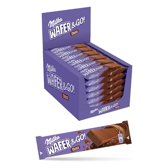 Milka Wafer Go Croccante al Cacao Ricoperto con Cioccolato al Latte Alpino Sostenibile - 35x31g