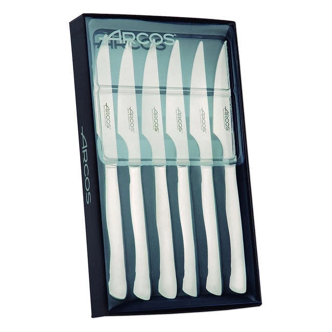 Arcos Juego 6 Cuchillos de Mesa - Filo de Acero Inoxidable - 110mm - Plata