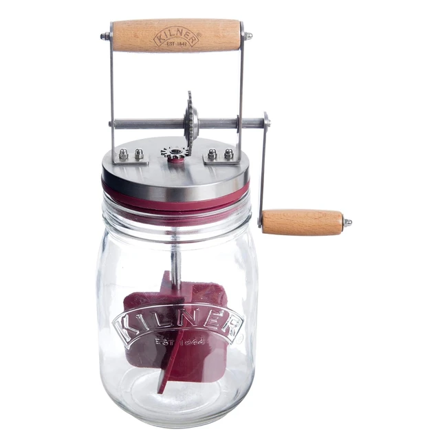 Kilner 1L Glass Butter Churner - Easy to Use, Homemade Butter Maker