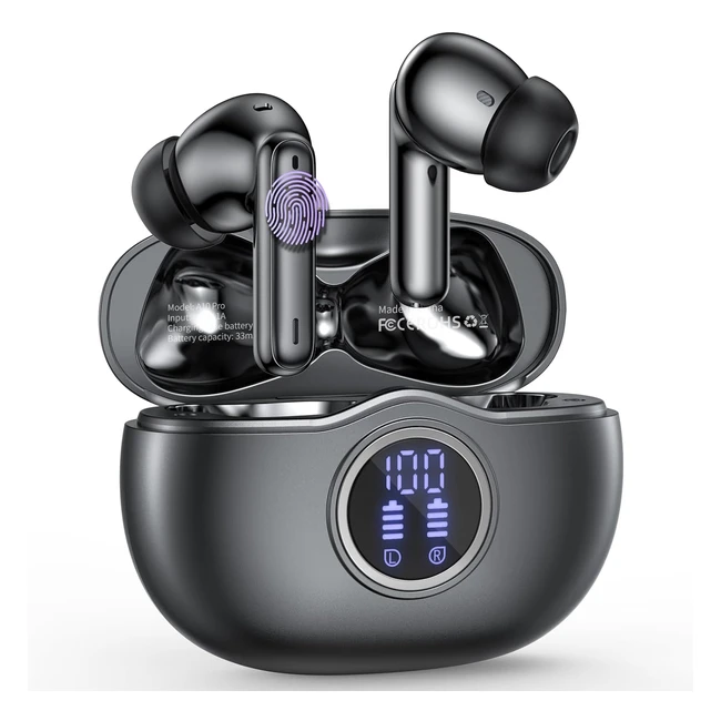 Auriculares Bluetooth Qycaitek Hifi 53 Estéreo | Micrófono HD | 50 Horas Reproducción