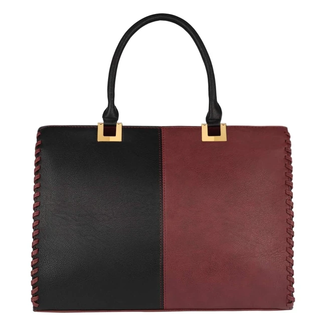 Sac à main femme grande taille CrazyChic, cabas fourre-tout en cuir PU, porté épaule bandoulière, format A4, élégant chic tendance, bordeaux