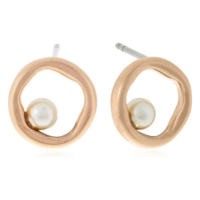 Skagen Damen Edelstahl Ohrringe mit Perle und Postverschluss, Edelstahl, keine Edelsteine