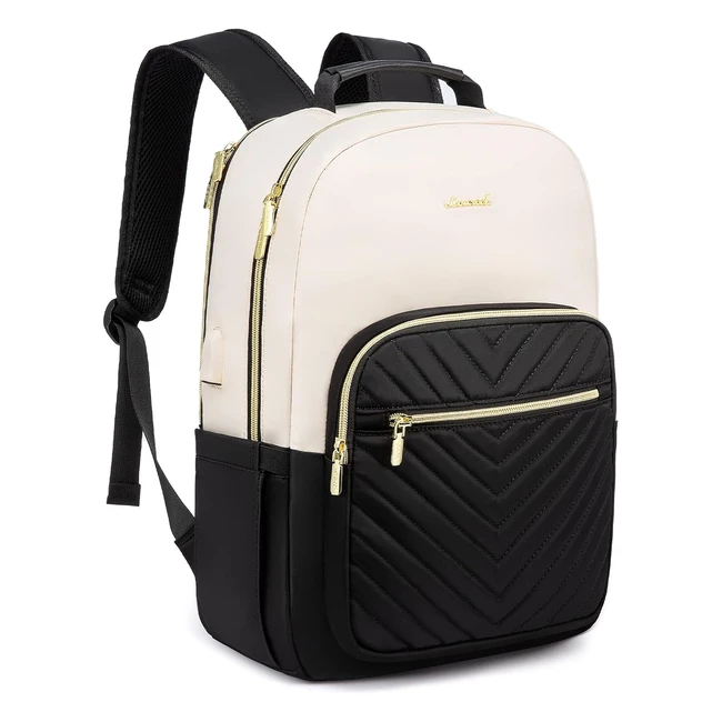 Mochila Portátil Mujer Lovevook 156'' Antirrobo Impermeable Viaje - Beige/Negro