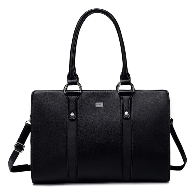 Borsa a mano David Jones grande capacità donna, tote shopper bag PU pelle, nero