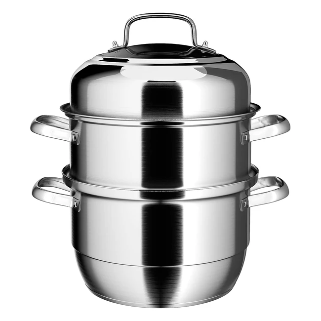 Vention Vaporiera Acciaio Inox 30 cm - Grande Pentola a Vapore Induzione