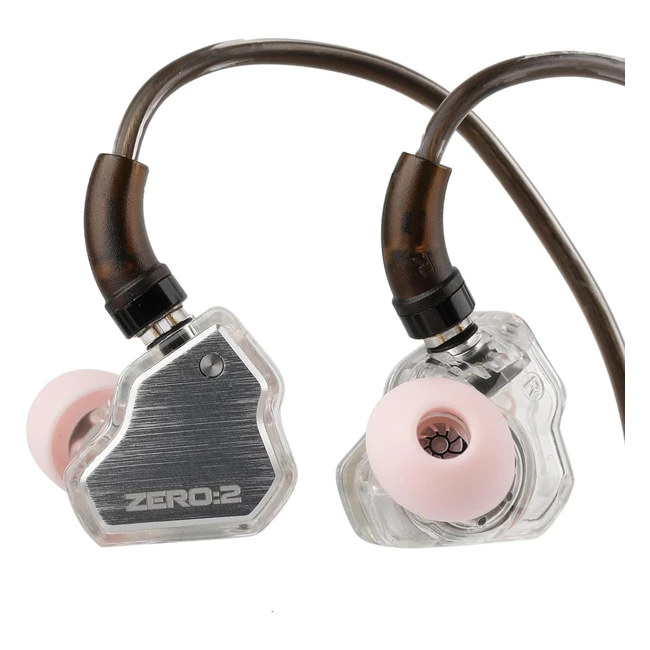 Linsoul 7Hz x Crinacle Zero2 - Auricolari In-Ear Monitor con Driver Dinamico da 10mm - Auricolari da Gioco con Cavo OFC - Argento