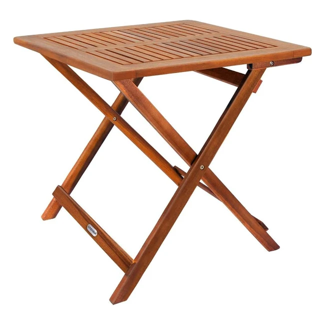 Deuba Klappbarer Akazienholz Beistelltisch Garten Camping Tisch 70 x 70 x 73 cm