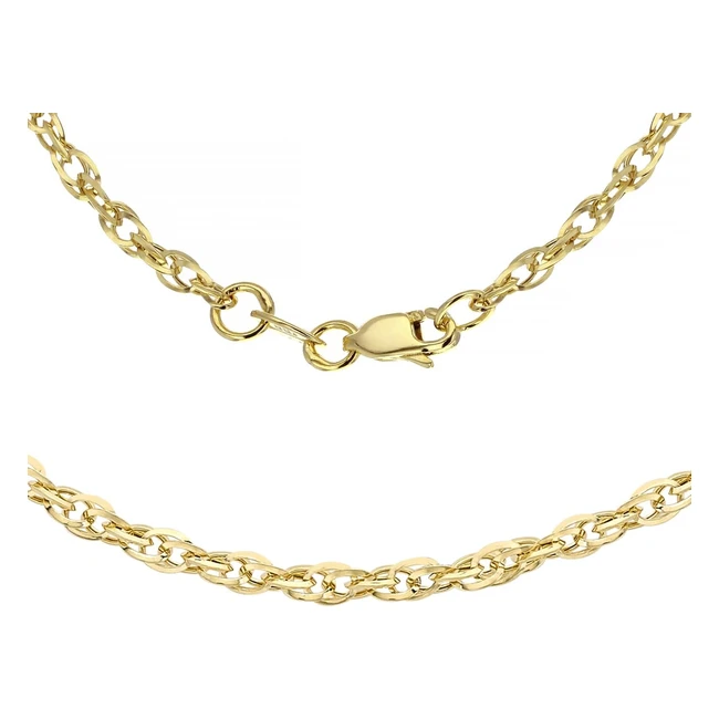 Carissima Gold 9ct Gold Necklace - Diamond Cut Prince of Wales Chain - 17mm - Free Delivery