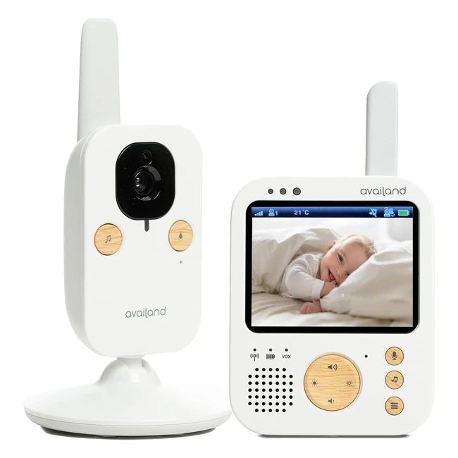 Vigilabebés Availand Nordic Evo2 - Máxima privacidad y pantalla de 3.5'' - Blanco y madera