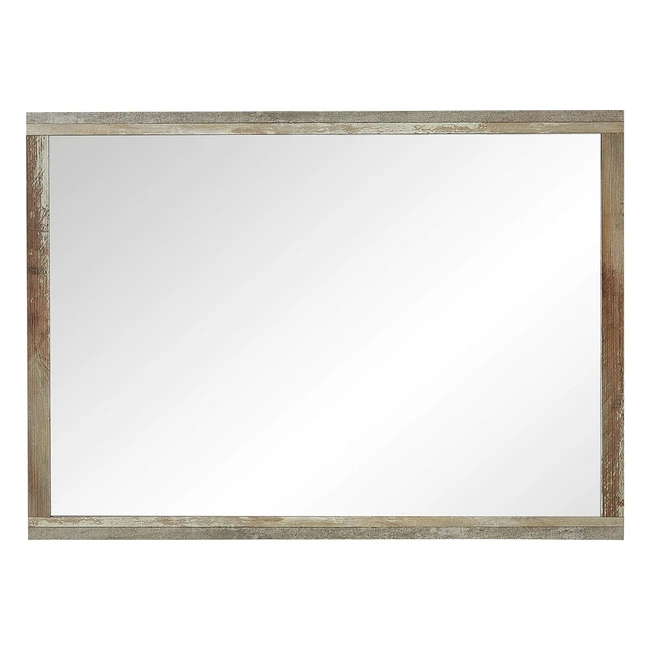 Espejo de Pared Stella Trading Bonanza con Aspecto de Madera Driftwood NB - Gran Superficie de Espejo y Fácil Montaje
